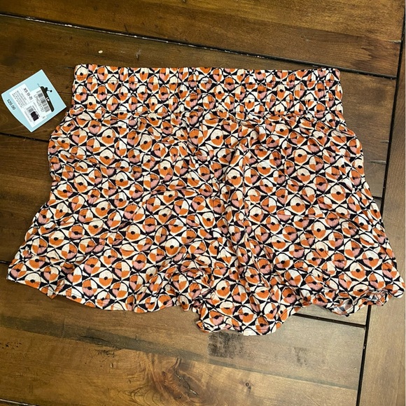 Shade & Shore Geometric Patterned Swim Cover Shorts in Orange and Black size XS - Picture 2 of 4
